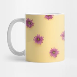 Pink Flower with yellow background Mug